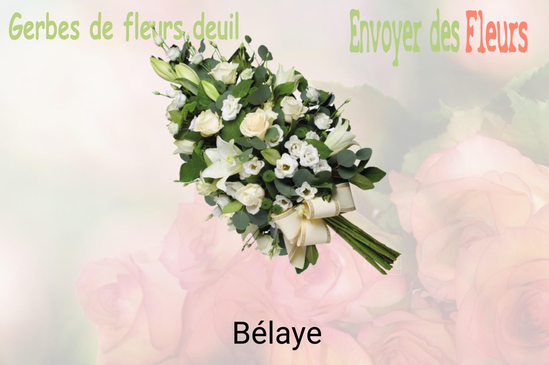 Gerbe de fleurs de deuil livrée à Bélaye